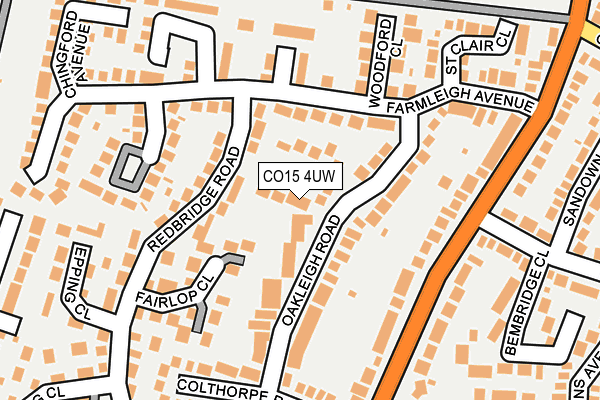 CO15 4UW map - OS OpenMap – Local (Ordnance Survey) CO15 4UW map - OS OpenMap – Local (Ordnance Survey)