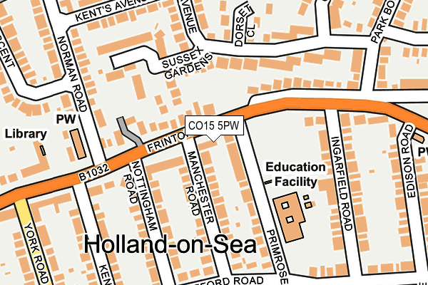 CO15 5PW map - OS OpenMap – Local (Ordnance Survey) CO15 5PW map - OS OpenMap – Local (Ordnance Survey)