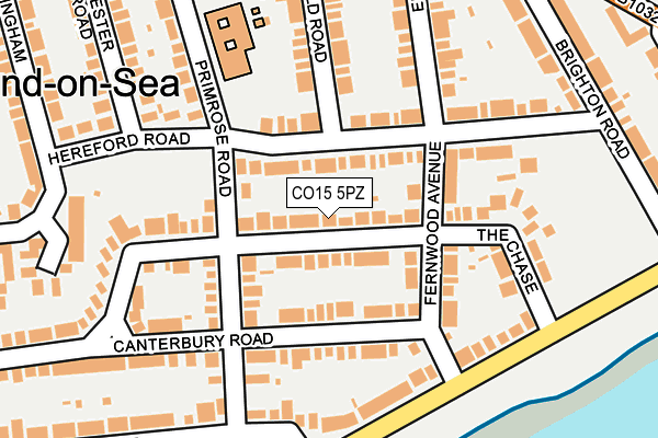 CO15 5PZ map - OS OpenMap – Local (Ordnance Survey) CO15 5PZ map - OS OpenMap – Local (Ordnance Survey)