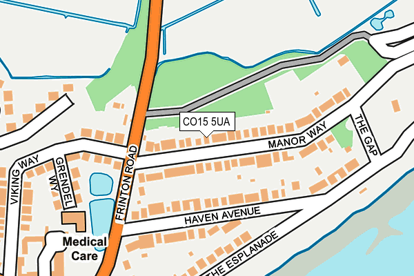 CO15 5UA map - OS OpenMap – Local (Ordnance Survey) CO15 5UA map - OS OpenMap – Local (Ordnance Survey)