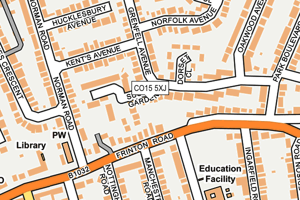 CO15 5XJ map - OS OpenMap – Local (Ordnance Survey)