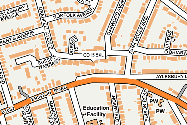 CO15 5XL map - OS OpenMap – Local (Ordnance Survey) CO15 5XL map - OS OpenMap – Local (Ordnance Survey)