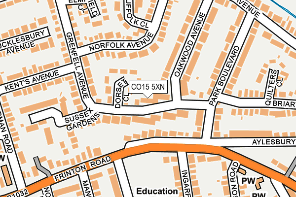 CO15 5XN map - OS OpenMap – Local (Ordnance Survey)