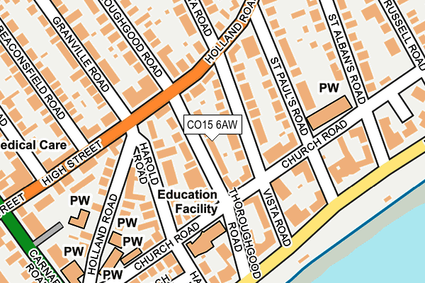 CO15 6AW map - OS OpenMap – Local (Ordnance Survey) CO15 6AW map - OS OpenMap – Local (Ordnance Survey)