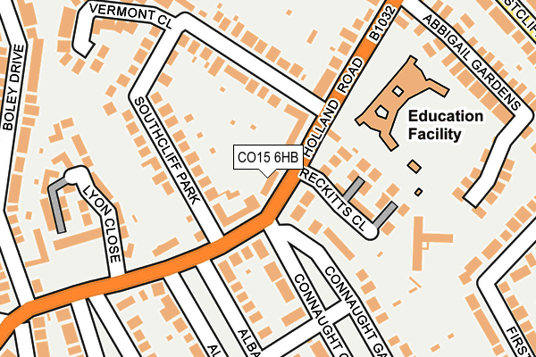CO15 6HB map - OS OpenMap – Local (Ordnance Survey) CO15 6HB map - OS OpenMap – Local (Ordnance Survey)