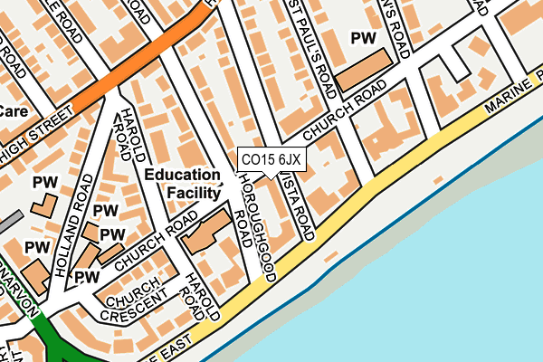 CO15 6JX map - OS OpenMap – Local (Ordnance Survey)