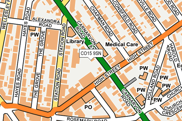 CO15 9SN map - OS OpenMap – Local (Ordnance Survey) CO15 9SN map - OS OpenMap – Local (Ordnance Survey)