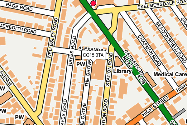 CO15 9TA map - OS OpenMap – Local (Ordnance Survey) CO15 9TA map - OS OpenMap – Local (Ordnance Survey)
