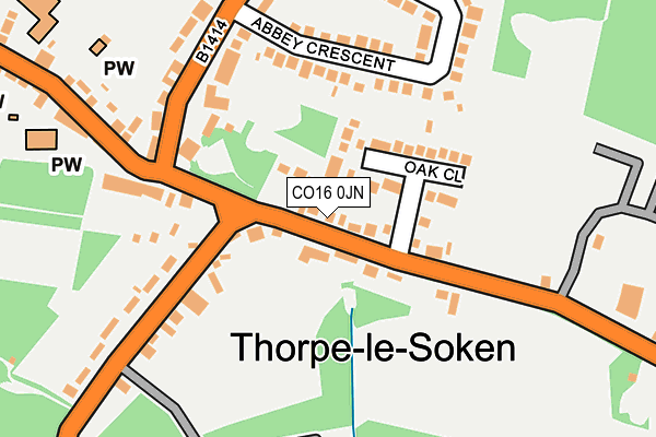 CO16 0JN map - OS OpenMap – Local (Ordnance Survey)