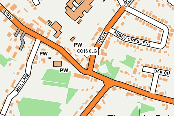 CO16 0LG map - OS OpenMap – Local (Ordnance Survey)