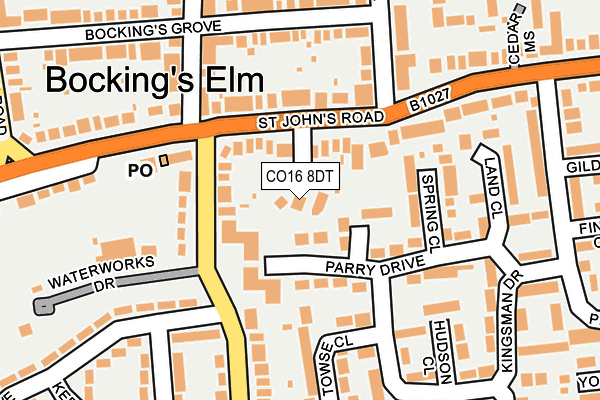 CO16 8DT map - OS OpenMap – Local (Ordnance Survey)