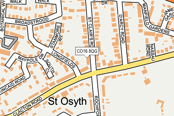 CO16 8QG map - OS OpenMap – Local (Ordnance Survey) CO16 8QG map - OS OpenMap – Local (Ordnance Survey)
