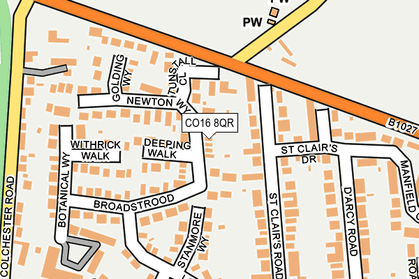 CO16 8QR map - OS OpenMap – Local (Ordnance Survey) CO16 8QR map - OS OpenMap – Local (Ordnance Survey)