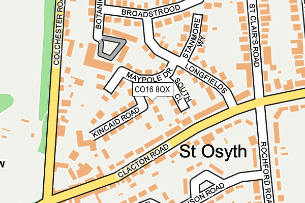 CO16 8QX map - OS OpenMap – Local (Ordnance Survey) CO16 8QX map - OS OpenMap – Local (Ordnance Survey)