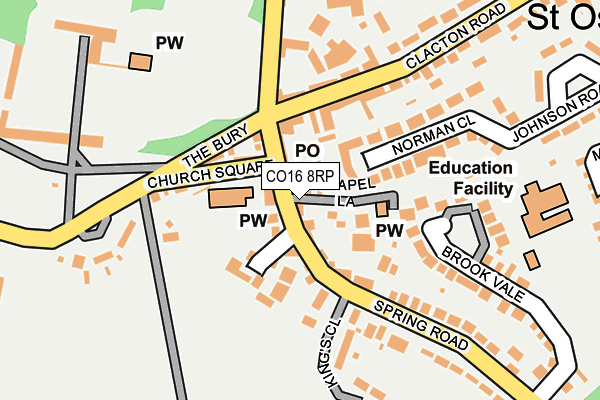 CO16 8RP map - OS OpenMap – Local (Ordnance Survey) CO16 8RP map - OS OpenMap – Local (Ordnance Survey)