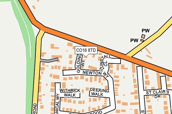 CO16 8TD map - OS OpenMap – Local (Ordnance Survey) CO16 8TD map - OS OpenMap – Local (Ordnance Survey)
