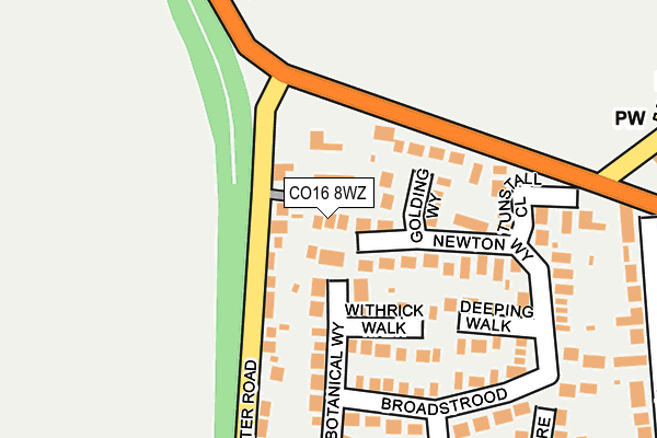 CO16 8WZ map - OS OpenMap – Local (Ordnance Survey) CO16 8WZ map - OS OpenMap – Local (Ordnance Survey)