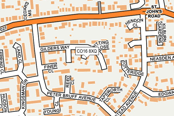 CO16 8XQ map - OS OpenMap – Local (Ordnance Survey) CO16 8XQ map - OS OpenMap – Local (Ordnance Survey)