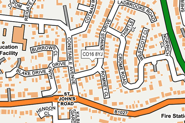 CO16 8YJ map - OS OpenMap – Local (Ordnance Survey) CO16 8YJ map - OS OpenMap – Local (Ordnance Survey)