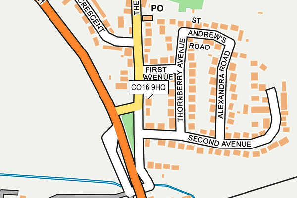 CO16 9HQ map - OS OpenMap – Local (Ordnance Survey) CO16 9HQ map - OS OpenMap – Local (Ordnance Survey)