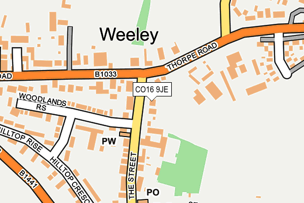 CO16 9JE map - OS OpenMap – Local (Ordnance Survey) CO16 9JE map - OS OpenMap – Local (Ordnance Survey)