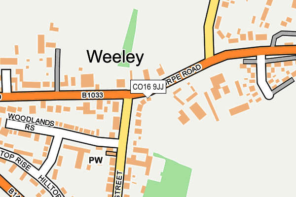 CO16 9JJ map - OS OpenMap – Local (Ordnance Survey)