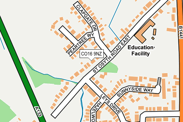 CO16 9NZ map - OS OpenMap – Local (Ordnance Survey) CO16 9NZ map - OS OpenMap – Local (Ordnance Survey)