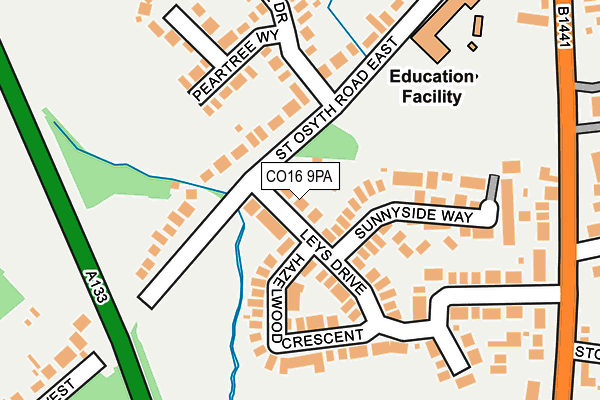 CO16 9PA map - OS OpenMap – Local (Ordnance Survey) CO16 9PA map - OS OpenMap – Local (Ordnance Survey)