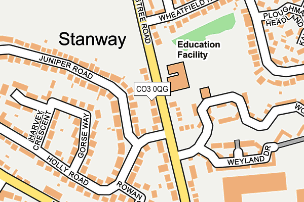 CO3 0QG map - OS OpenMap – Local (Ordnance Survey)