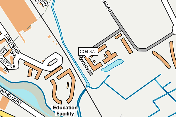 CO4 3ZJ map - OS OpenMap – Local (Ordnance Survey)