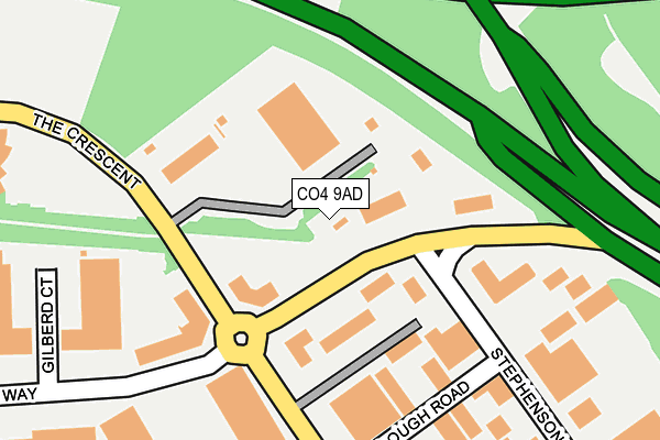 CO4 9AD map - OS OpenMap – Local (Ordnance Survey)