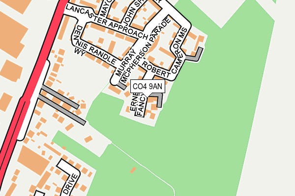 CO4 9AN map - OS OpenMap – Local (Ordnance Survey)