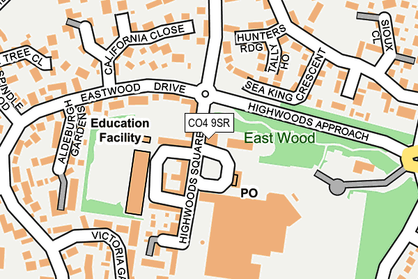 CO4 9SR map - OS OpenMap – Local (Ordnance Survey)