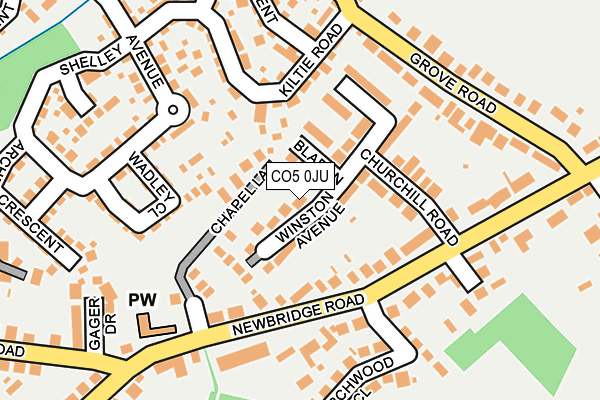 CO5 0JU map - OS OpenMap – Local (Ordnance Survey)