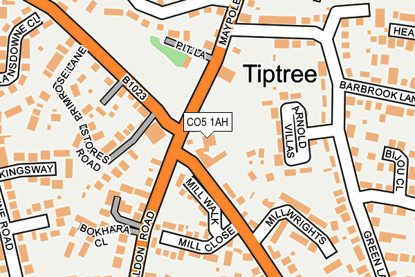 CO5 1AH map - OS OpenMap – Local (Ordnance Survey)