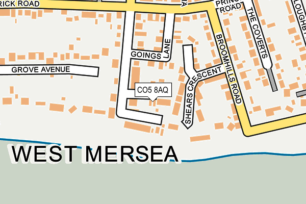 CO5 8AQ map - OS OpenMap – Local (Ordnance Survey)
