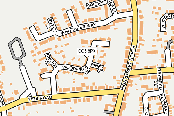 CO5 8PX map - OS OpenMap – Local (Ordnance Survey) CO5 8PX map - OS OpenMap – Local (Ordnance Survey)