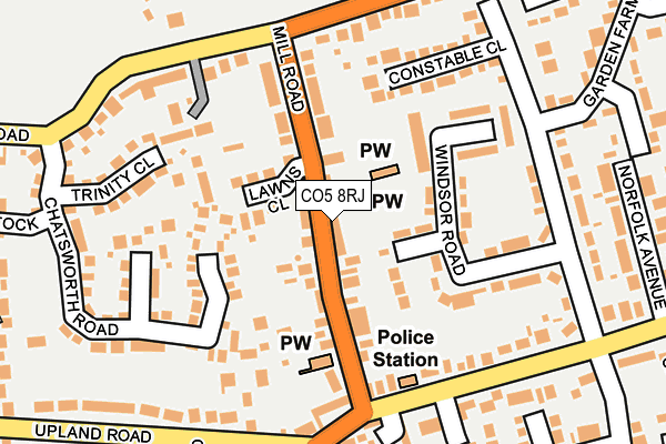 CO5 8RJ map - OS OpenMap – Local (Ordnance Survey)