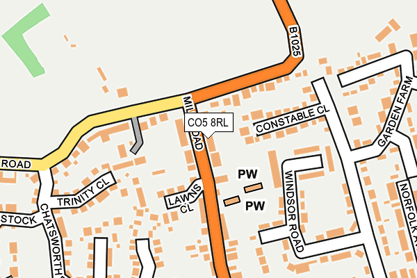 CO5 8RL map - OS OpenMap – Local (Ordnance Survey)
