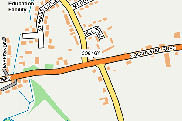CO6 1GY map - OS OpenMap – Local (Ordnance Survey) CO6 1GY map - OS OpenMap – Local (Ordnance Survey)