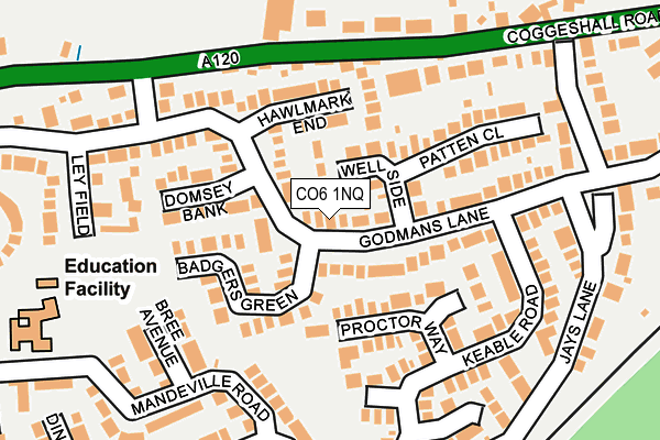 CO6 1NQ map - OS OpenMap – Local (Ordnance Survey) CO6 1NQ map - OS OpenMap – Local (Ordnance Survey)