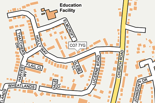 CO7 7YG map - OS OpenMap – Local (Ordnance Survey)