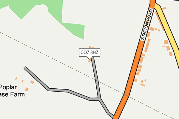 CO7 8HZ map - OS OpenMap – Local (Ordnance Survey)