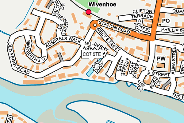 CO7 9TE map - OS OpenMap – Local (Ordnance Survey)