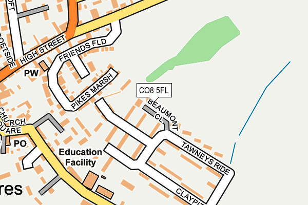 CO8 5FL map - OS OpenMap – Local (Ordnance Survey) CO8 5FL map - OS OpenMap – Local (Ordnance Survey)