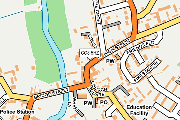 CO8 5HZ map - OS OpenMap – Local (Ordnance Survey) CO8 5HZ map - OS OpenMap – Local (Ordnance Survey)