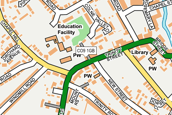 CO9 1GB map - OS OpenMap – Local (Ordnance Survey)