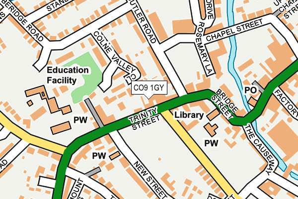 CO9 1GY map - OS OpenMap – Local (Ordnance Survey) CO9 1GY map - OS OpenMap – Local (Ordnance Survey)