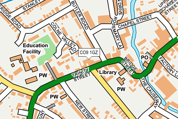 CO9 1GZ map - OS OpenMap – Local (Ordnance Survey)
