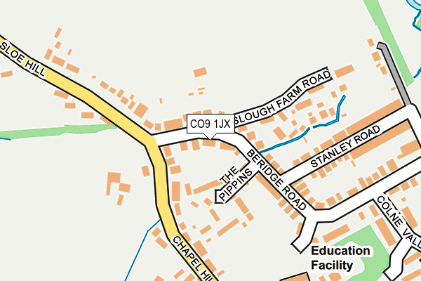 CO9 1JX map - OS OpenMap – Local (Ordnance Survey) CO9 1JX map - OS OpenMap – Local (Ordnance Survey)